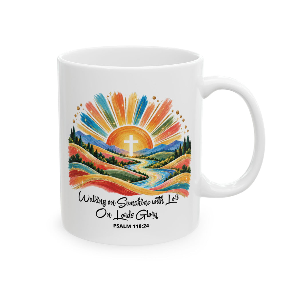 Walking On Sunshine with Lori on Lords Glory - Colorful Mountain Landscape Ceramic Mug