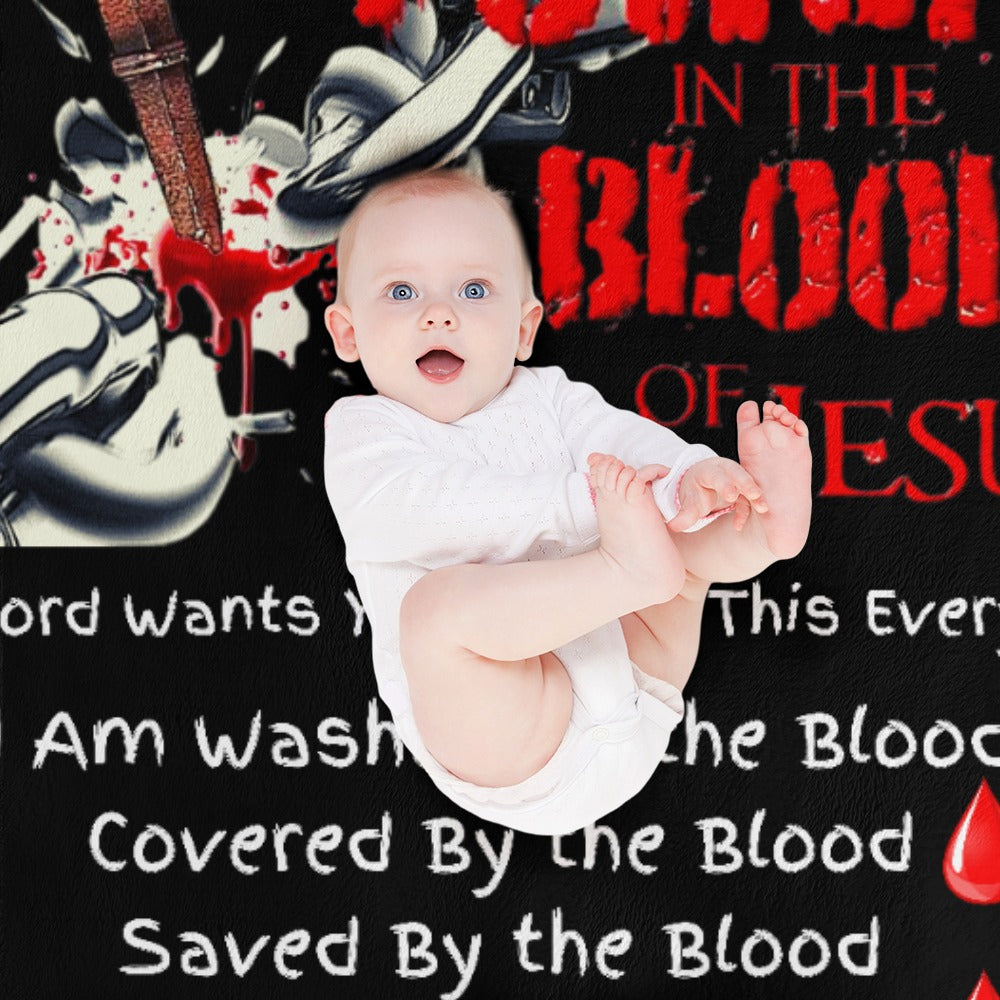There's Power in the Blood of Jesus Custom super soft blanket Made in USA