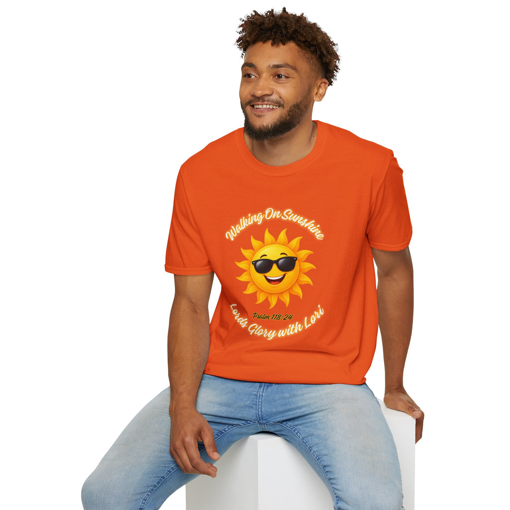 Sunshine Smiles T-Shirt — Sunglasses Sun with Psalm 118:24 Inspirational Tee