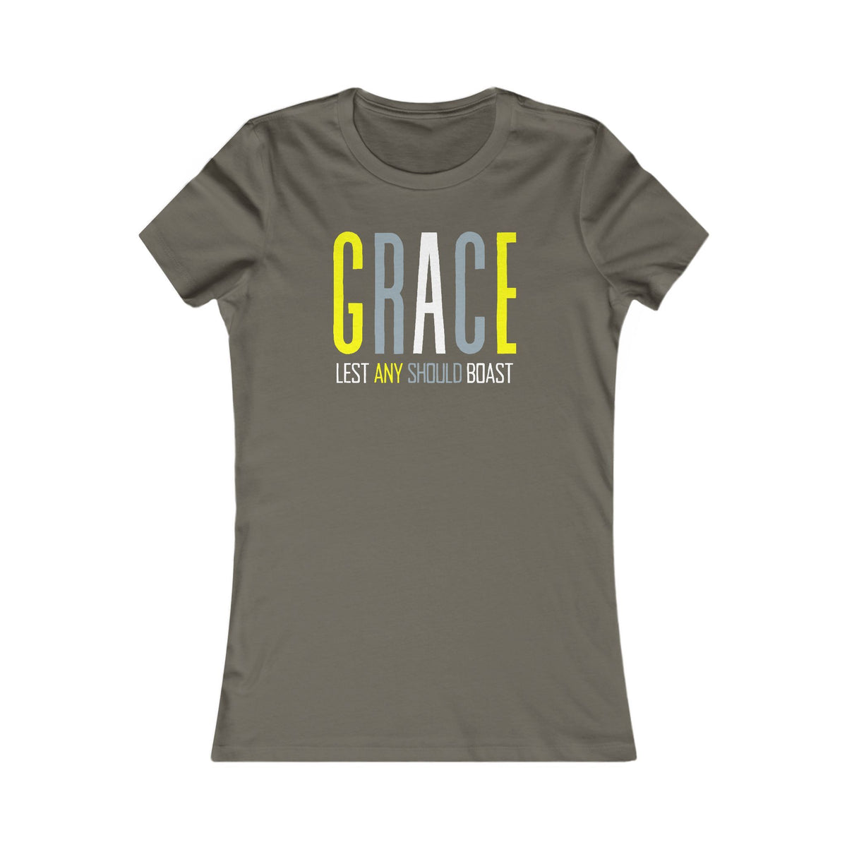 Grace Lest Any Should Boast Womens Tee Shirt, Christian Faith T-Shirt, Inspirational Graphic Top, Religious Womens Clothing,