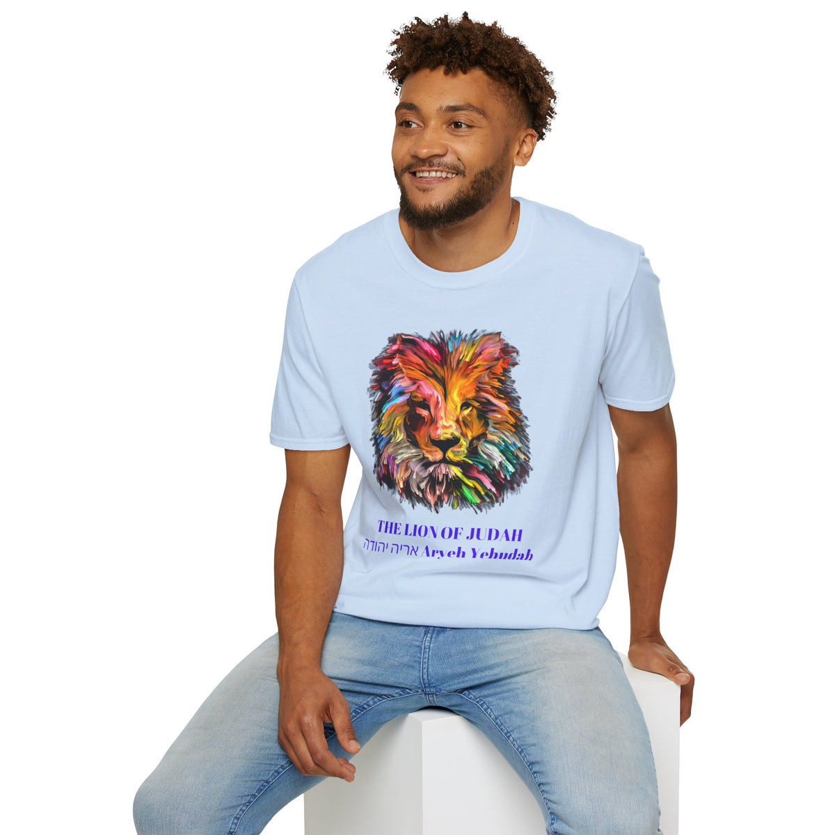 Lion of Judah Colorful Lion T-Shirt — "The Lion of Judah / Aryeh Yehudah" Graphic Tee