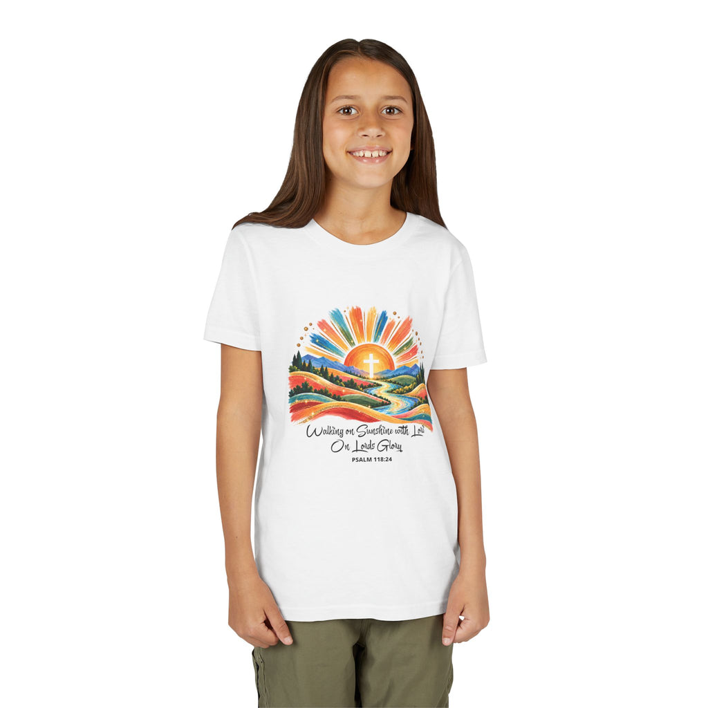 Youth Short Sleeve Tee – Walking On Sunshine with Lords Glory Design