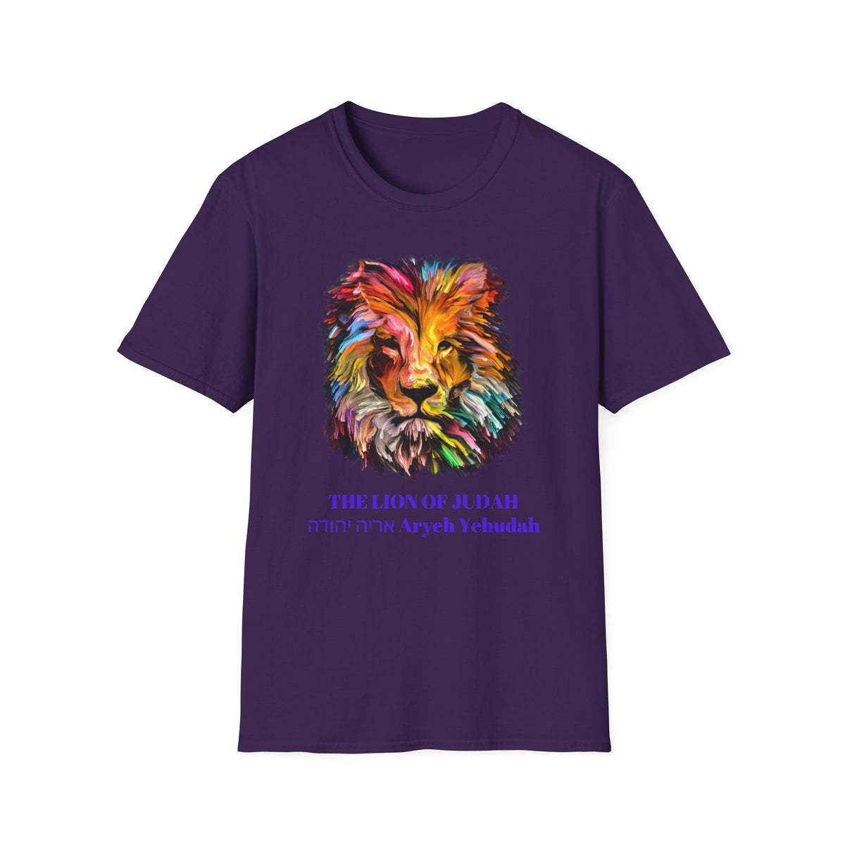 Lion of Judah Colorful Lion T-Shirt — "The Lion of Judah / Aryeh Yehudah" Graphic Tee