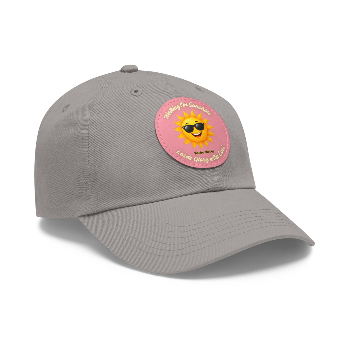 Sunshine Smiles Dad Hat — Round Leather Patch ‘Always Brighter’