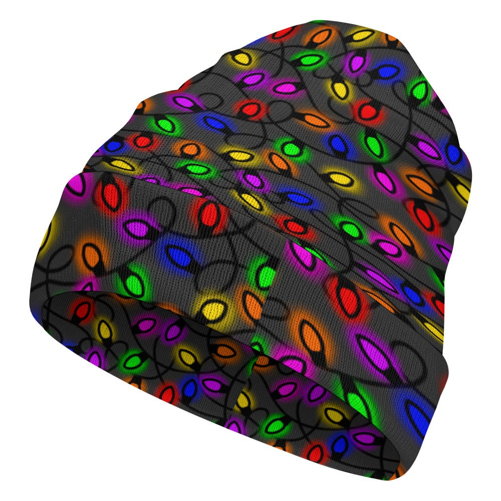 Christmas Lights Full printed knitted hat