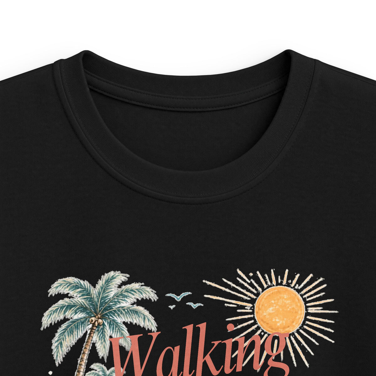 Kids Tee — "Walking in Sunshine" Floral Palm Beach Christian T‑Shirt (Psalm 118:24)