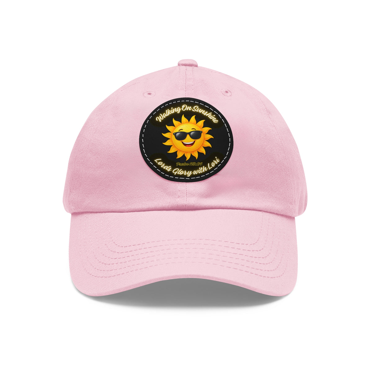 Sunshine Smiles Dad Hat — Round Leather Patch ‘Always Brighter’