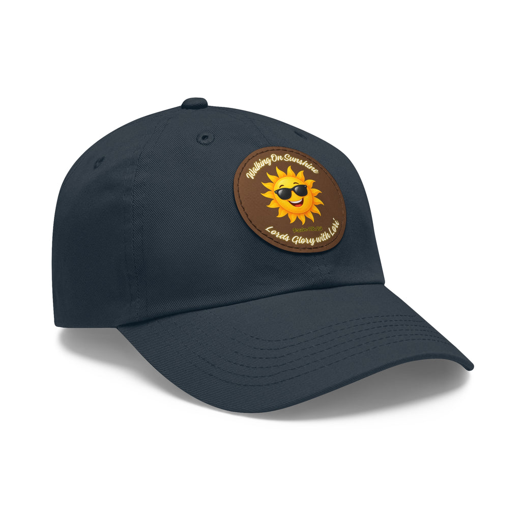 Sunshine Smiles Dad Hat — Round Leather Patch ‘Always Brighter’