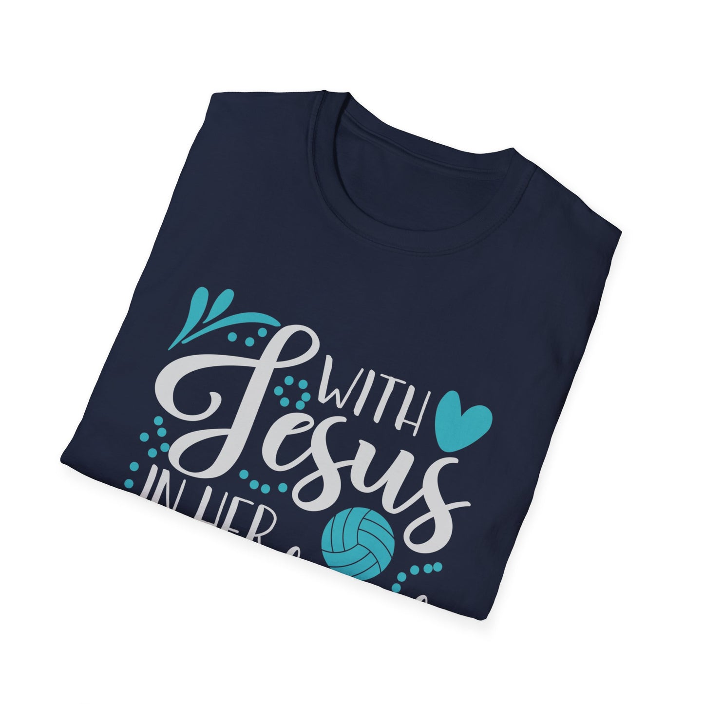 Jesus and Volleyball Woman's Softstyle T-Shirt