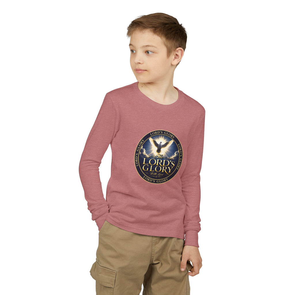 Youth Long Sleeve Tee - "Lord's Glory with Lori" Christian Dove Graphic