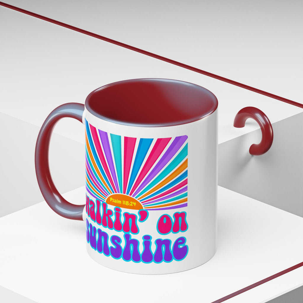 Coffee Mug — "Walkin' on Sunshine" Retro Psalm 118:24 Accent Mug