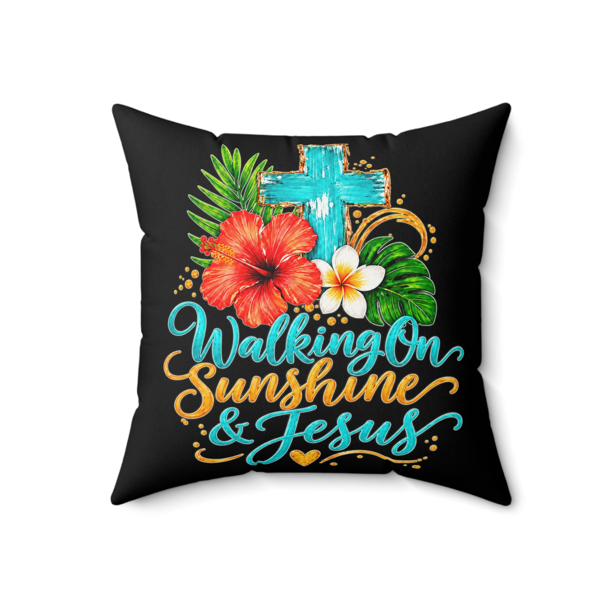 Walking on Sunshine Faux Suede Square Pillow