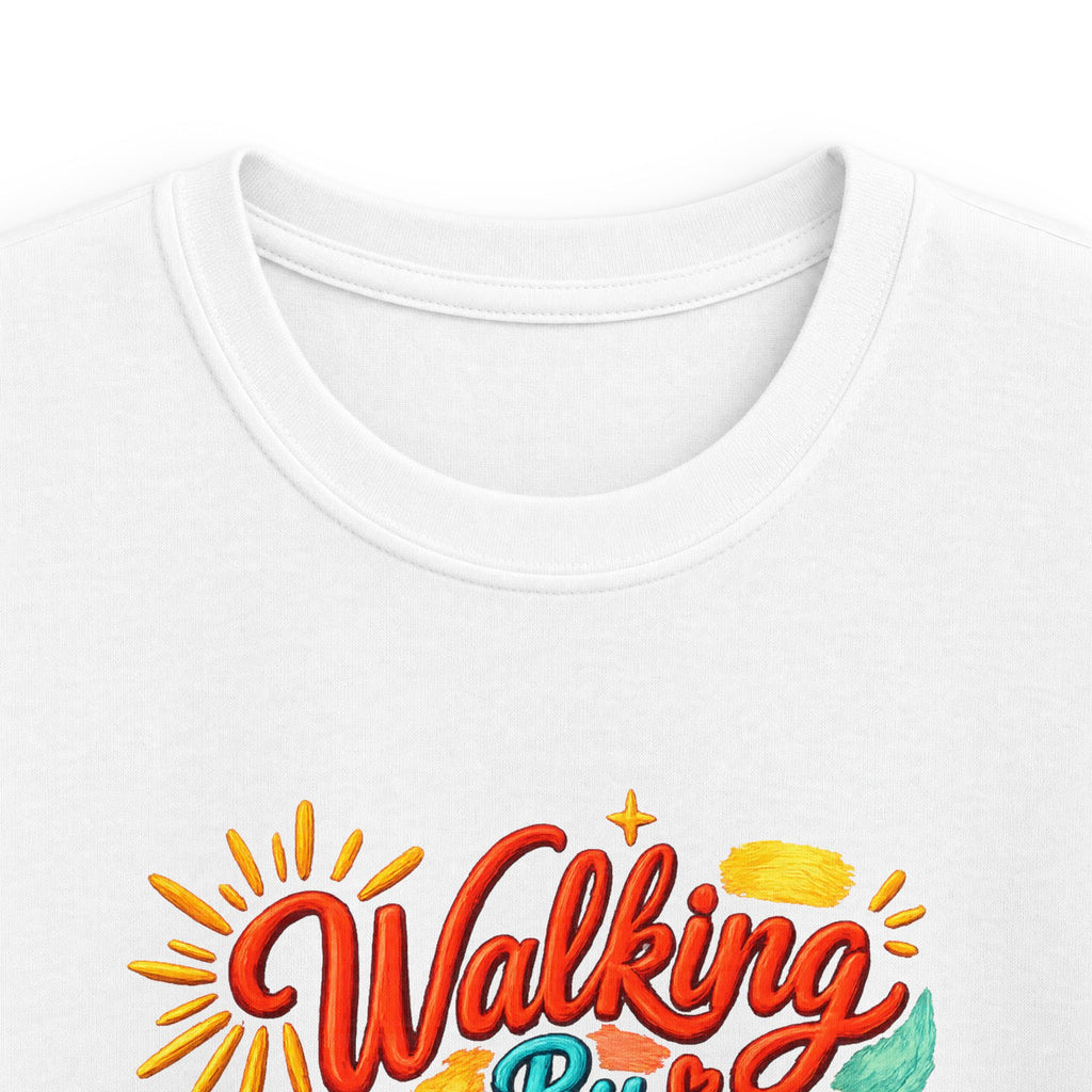 Kids T‑Shirt – "Walking by Faith and Sunshine" Colorful Floral Tee