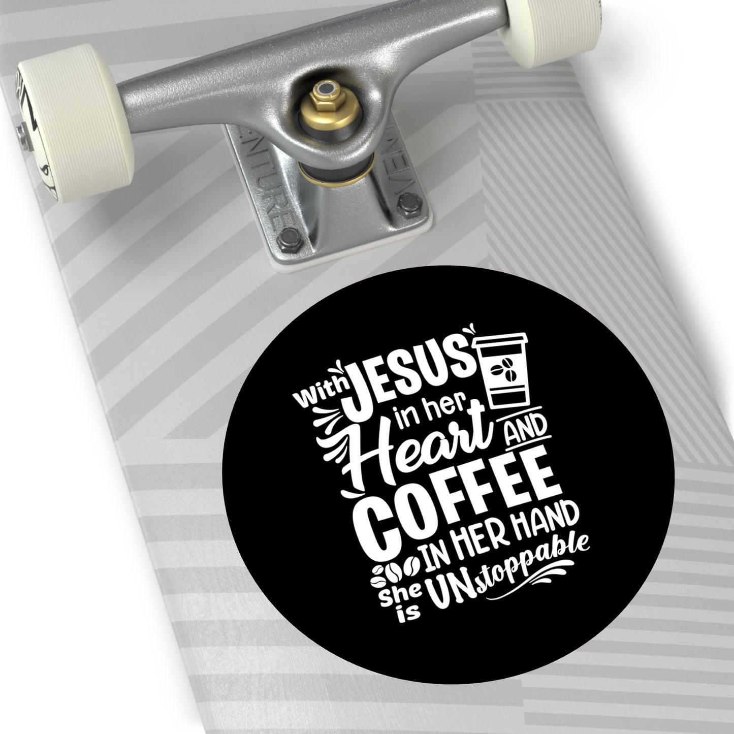 JESUS and Coffee - Round Vinyl Stickers