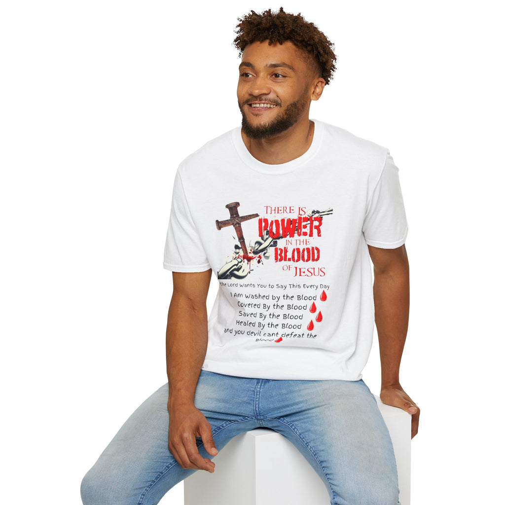Jesus Blood Cross T-Shirt — "There Is Power In The Blood of Jesus" Christian Tee