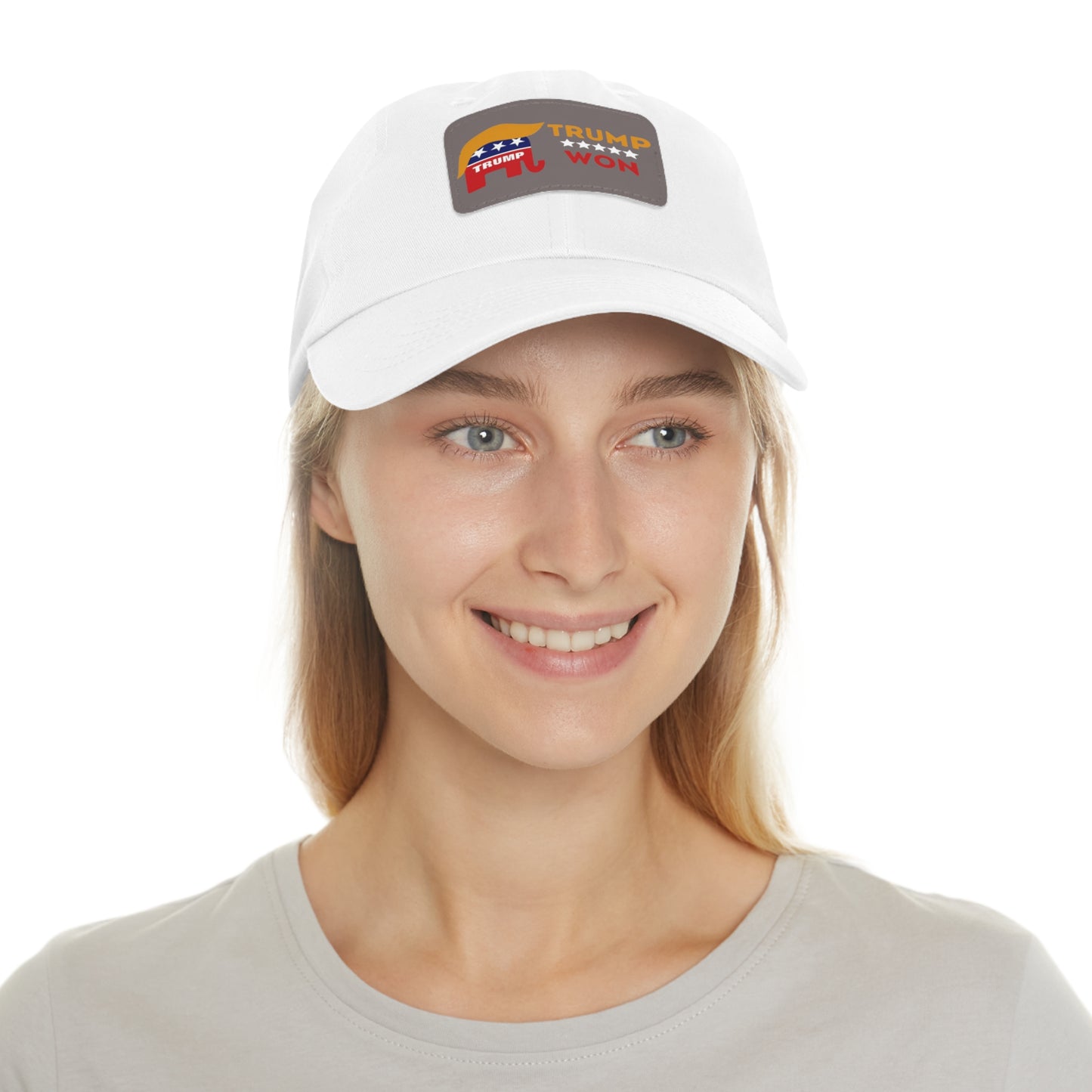 Trump Won Mom and Dad Hat with Leather Patch (Rectangle)