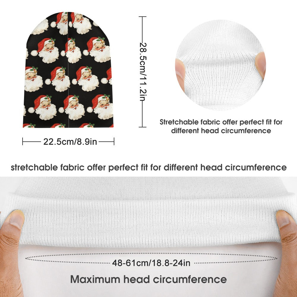 Santa Claus Christmas Full printed knitted hat