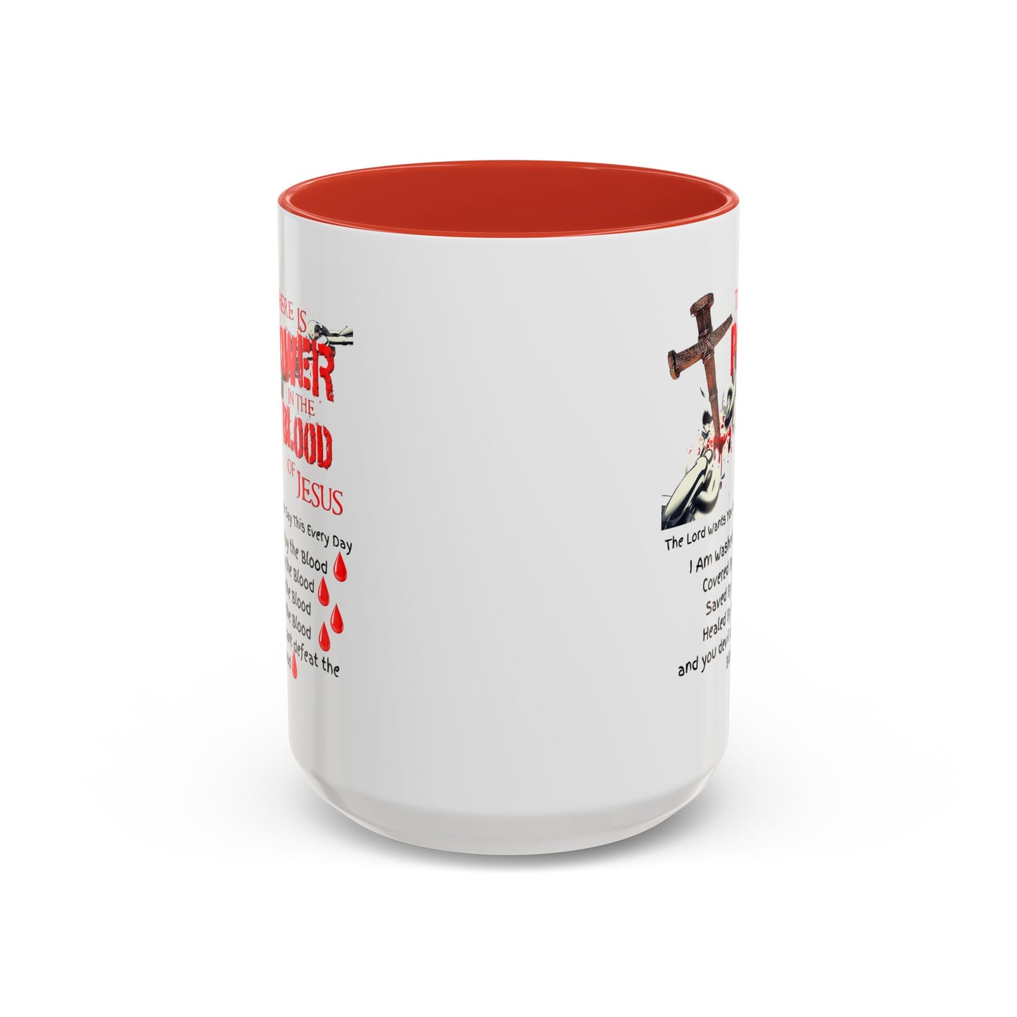 The Power of the Blood of Jesus Accent Coffee Mug (11, 15oz)