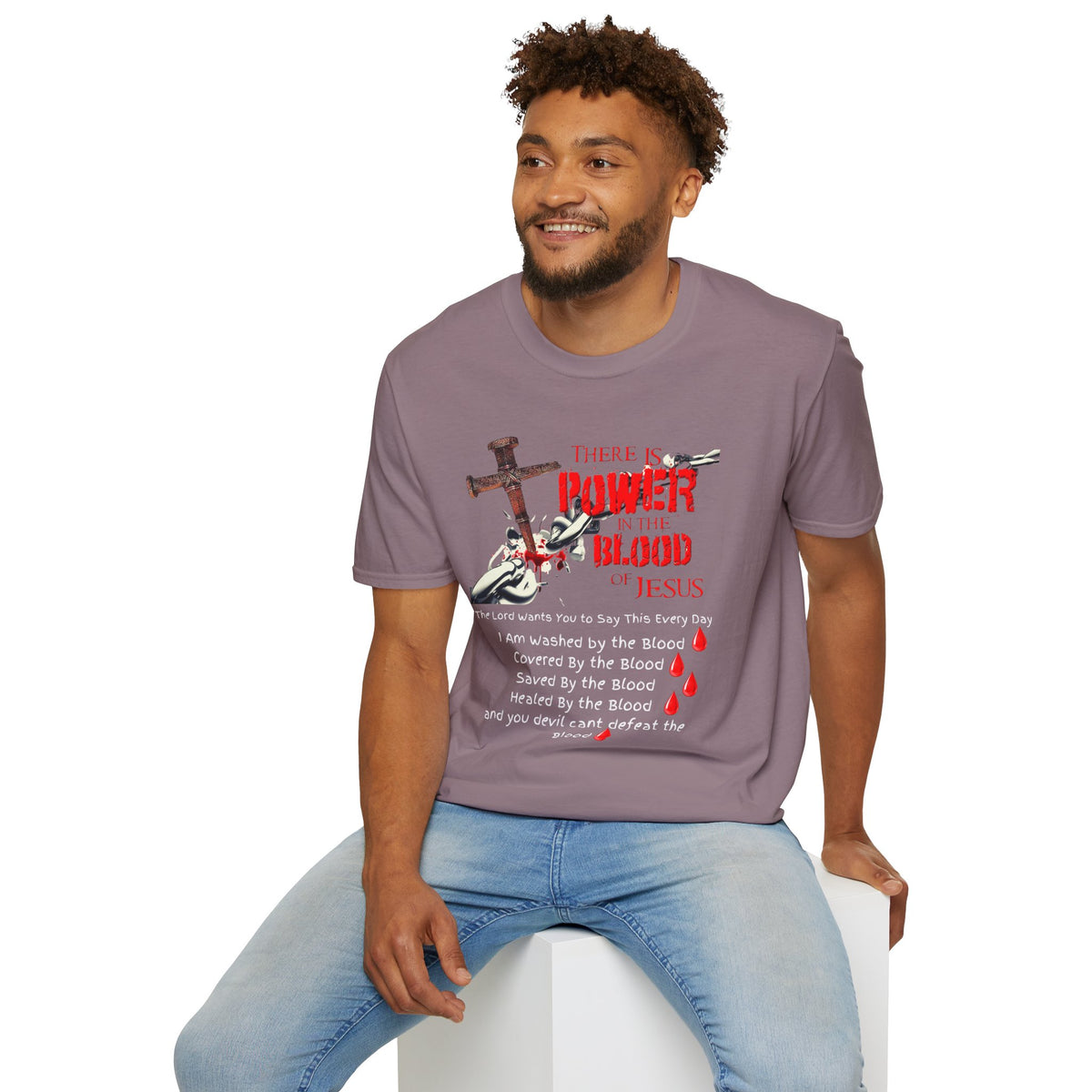 There's Power in the Blood of Jesus T-Shirt — Christian Cross Faith Shirt (Washed by the Blood)
