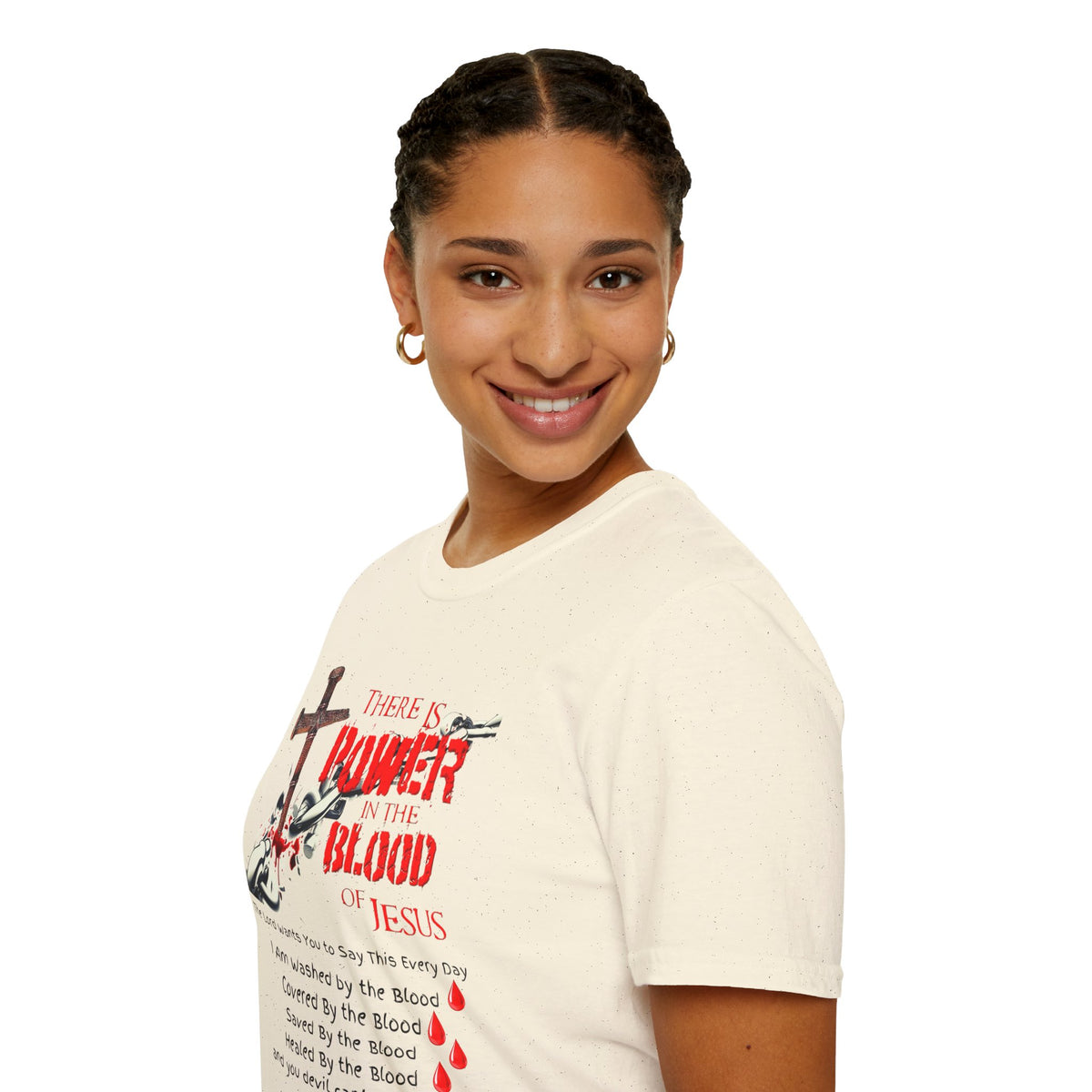 Jesus Blood Cross T-Shirt — "There Is Power In The Blood of Jesus" Christian Tee