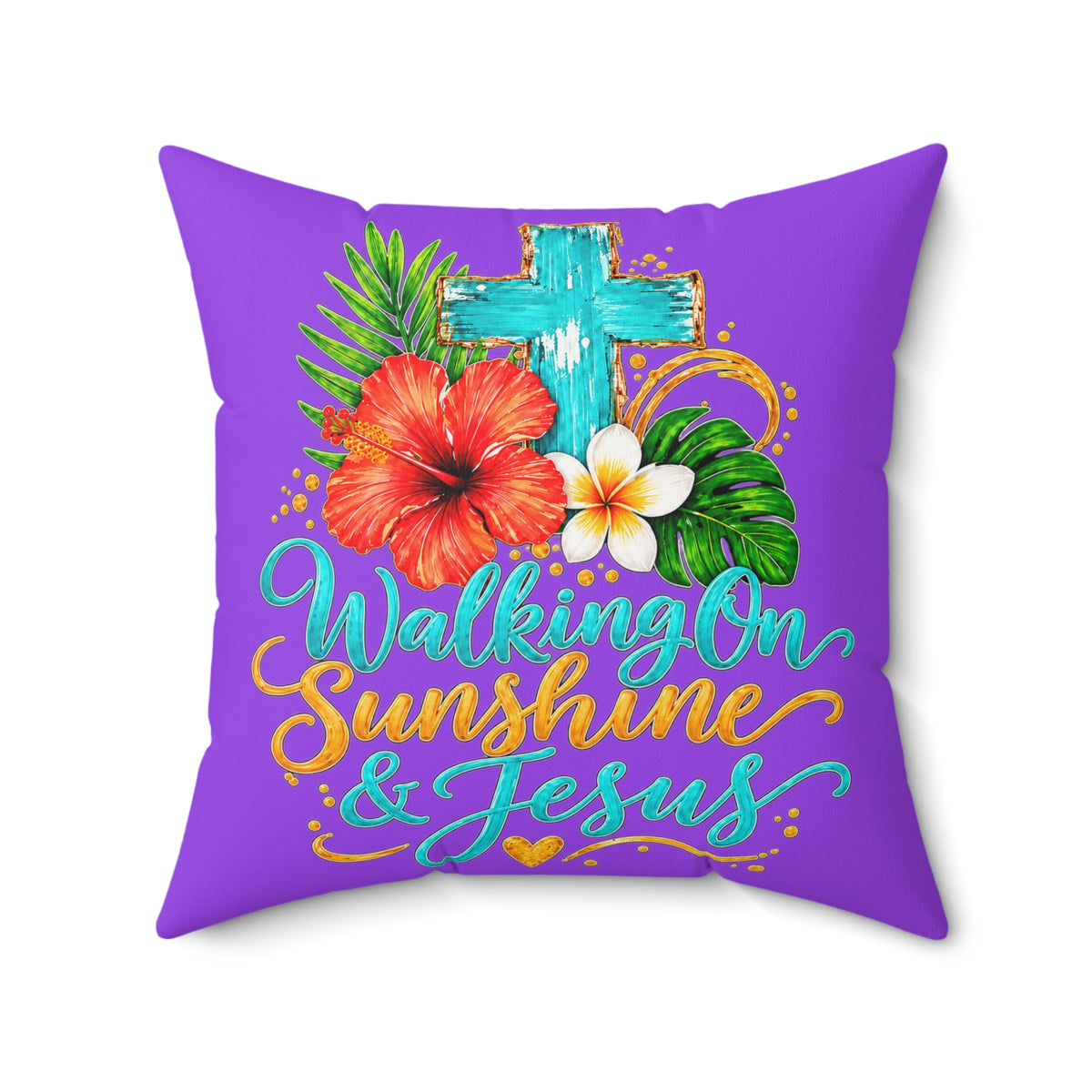 Walking on Sunshine Faux Suede Square Pillow
