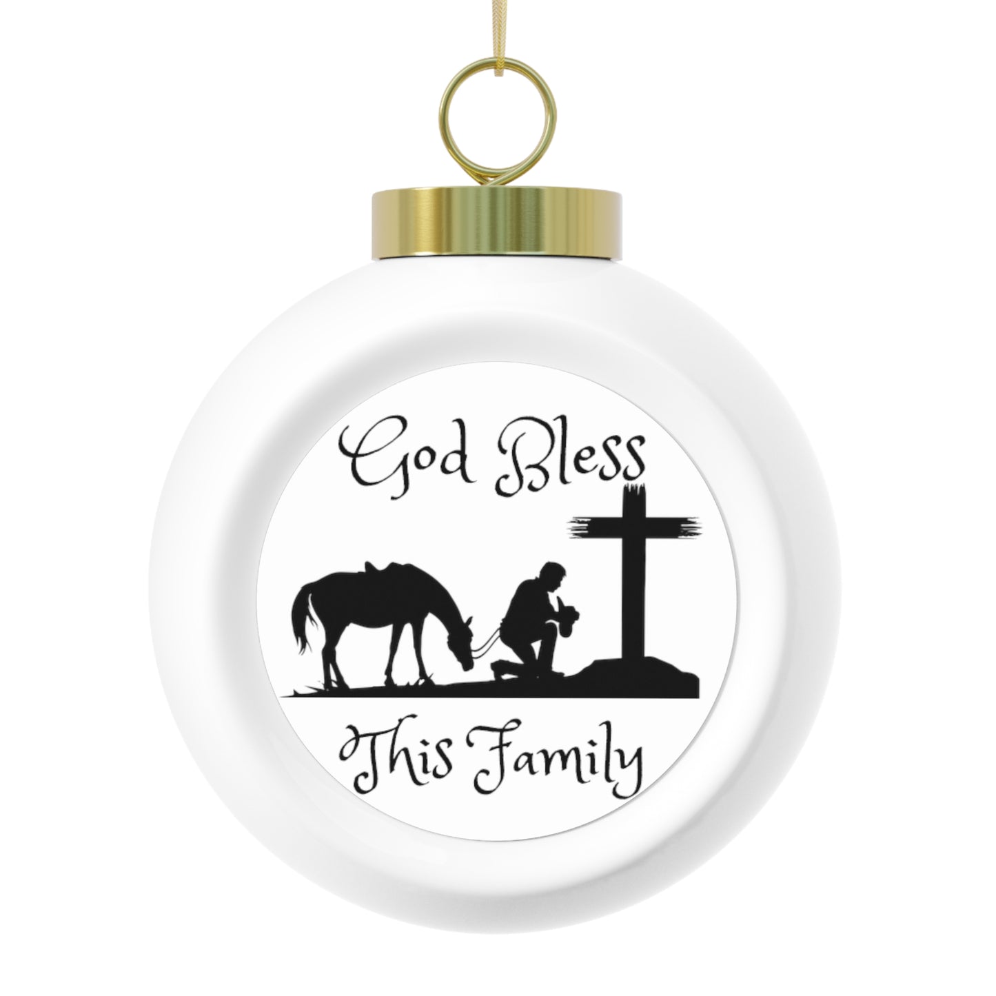 GOD Bless This Family - Christmas Ball Ornament