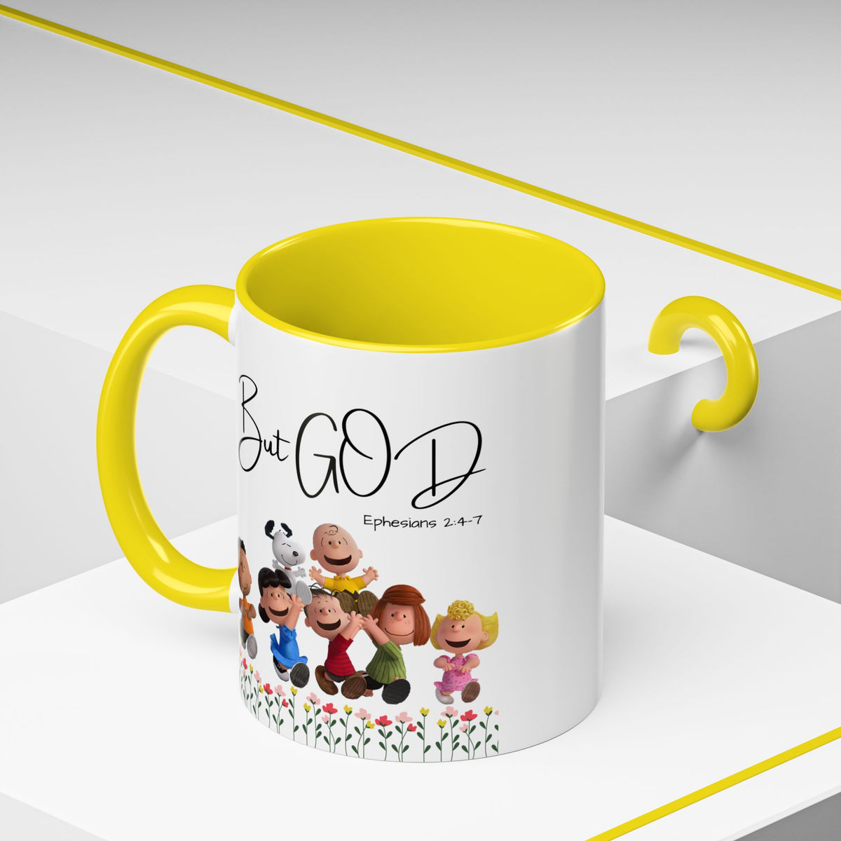 But God Scripture Coffee Mug — Genesis 50:20 Inspirational Heart Accent Mug (11/15oz)