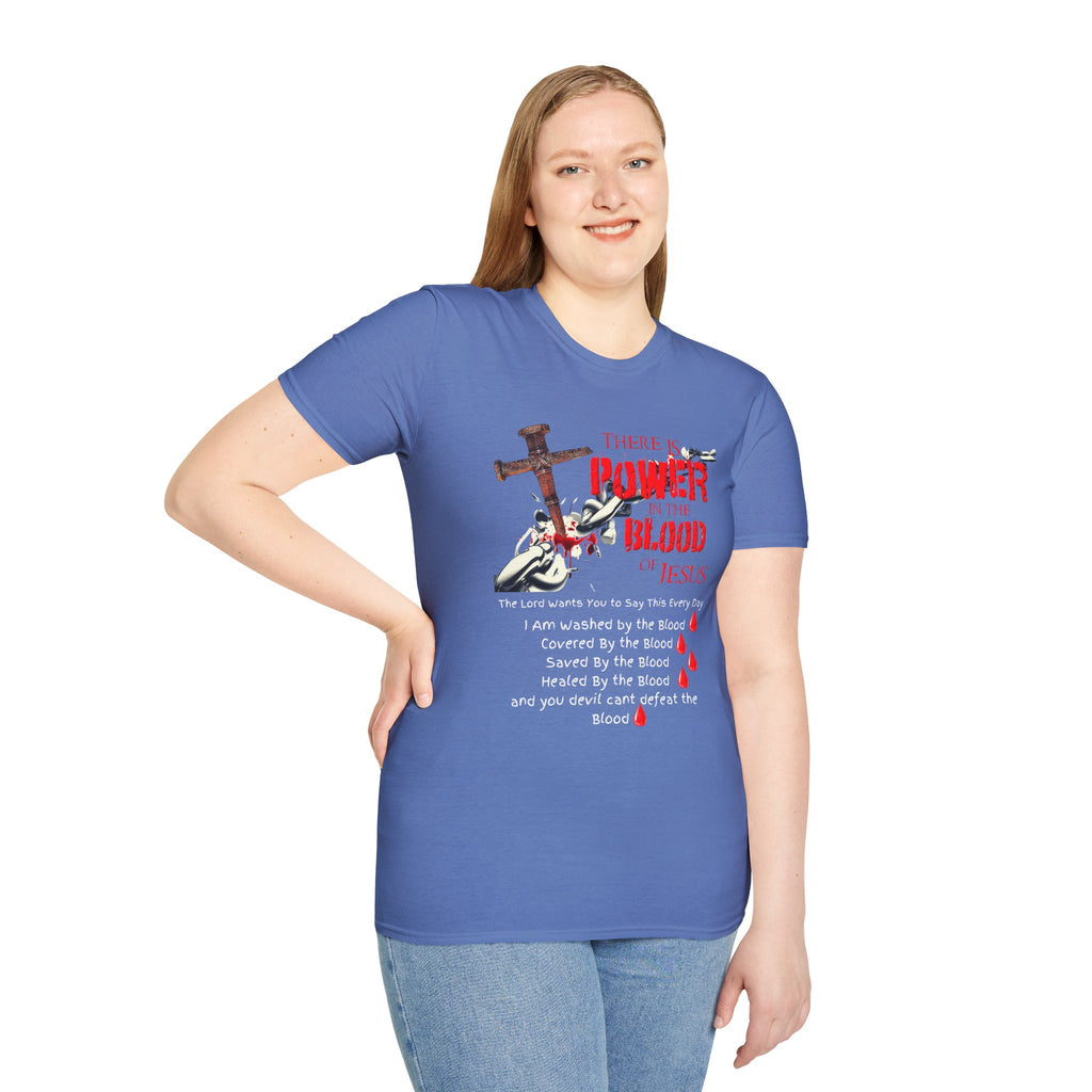 There's Power in the Blood of Jesus T-Shirt — Christian Cross Faith Shirt (Washed by the Blood)