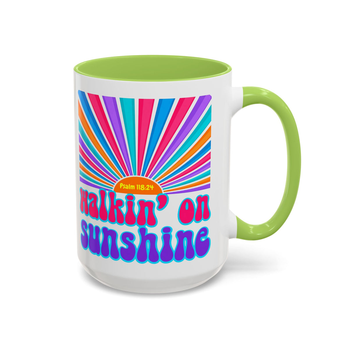 Coffee Mug — "Walkin' on Sunshine" Retro Psalm 118:24 Accent Mug