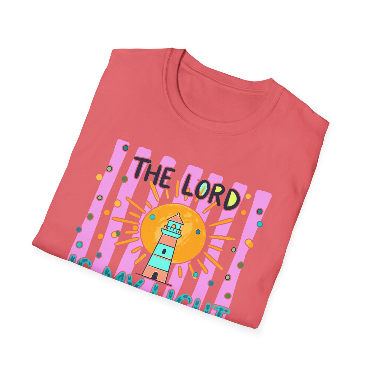 The Lord Is My Light Lighthouse Christian T-Shirt — Psalm 27:1  Inspirational Tee