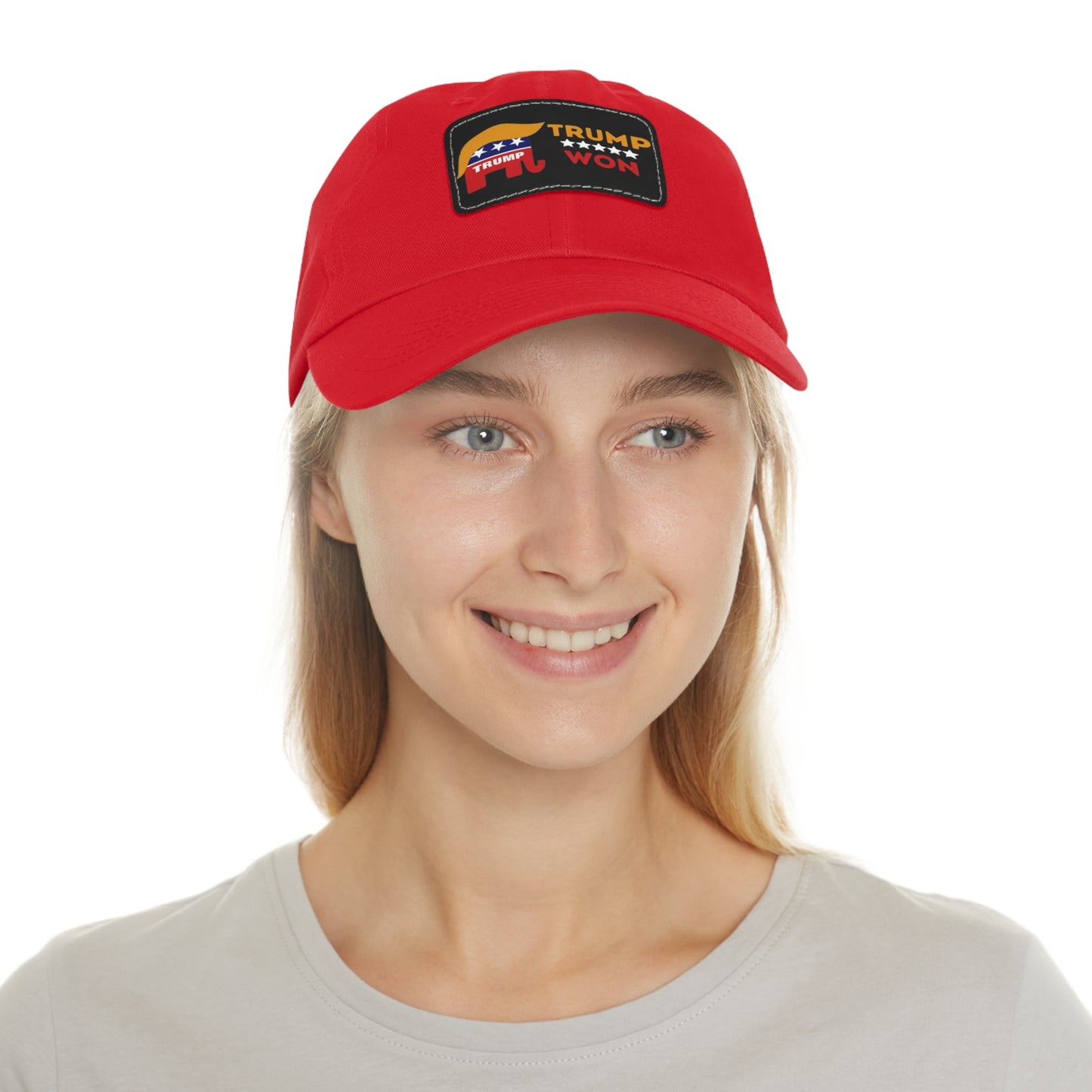 Trump Won Mom and Dad Hat with Leather Patch (Rectangle)