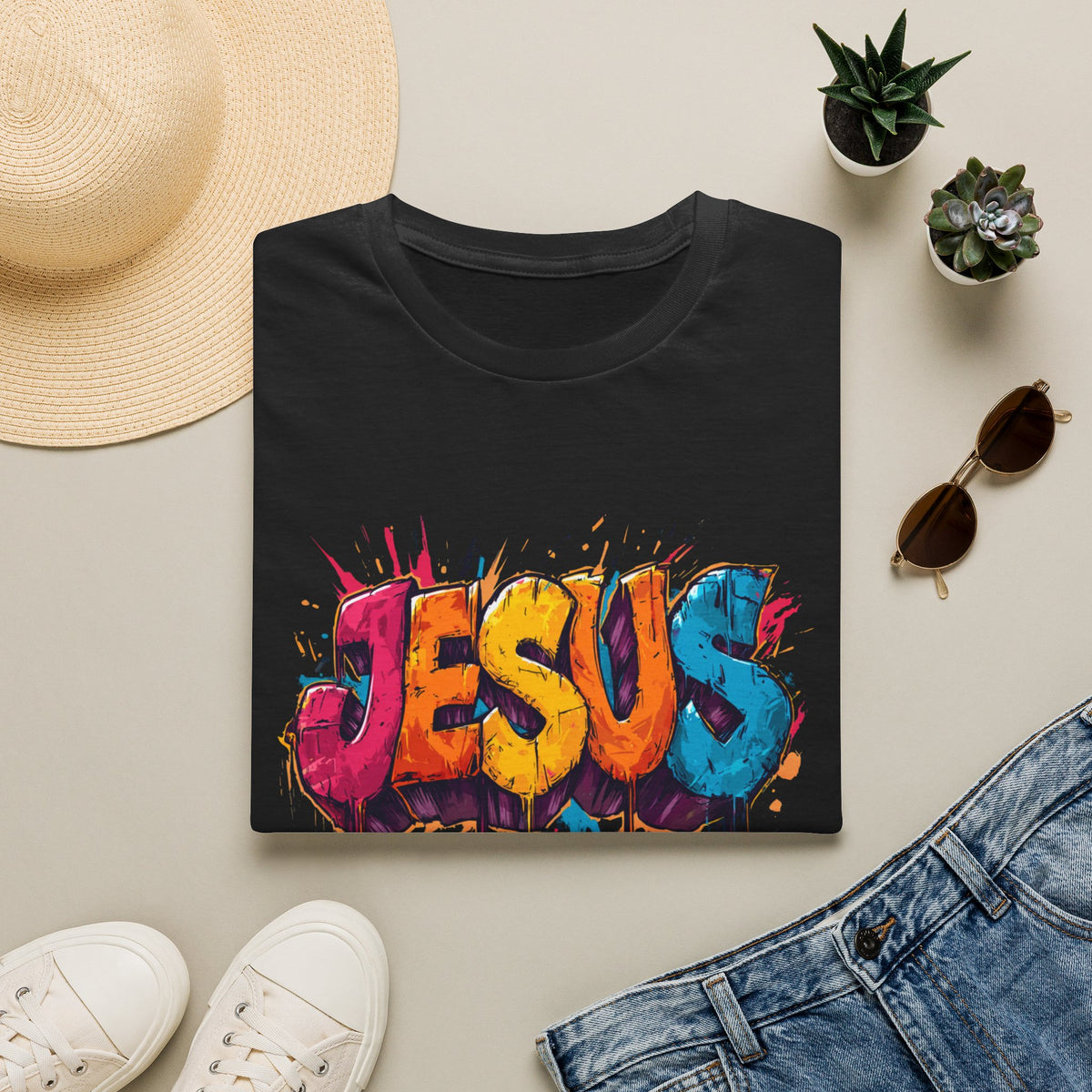 JESUS  Splash T-Shirt | Colorful Street Art Christian Tee