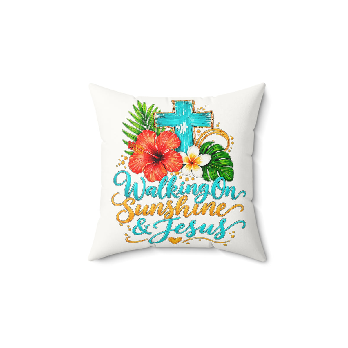 Walking on Sunshine Faux Suede Square Pillow