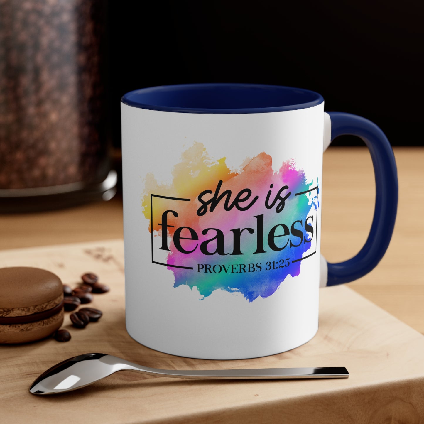 SHE IS FEARLESS - 5 Colors Accent Coffee Mug, 11oz