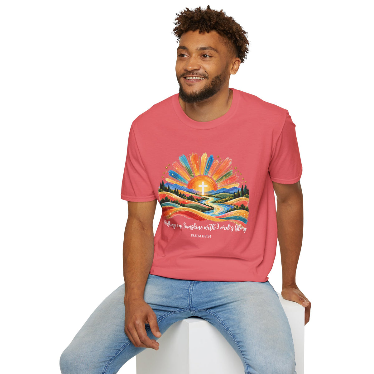 Walking On Sunshine with Lords Glory - with Lori Faith and Hope Christian Sunrise T-Shirt