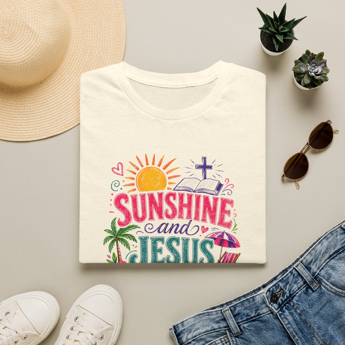 Sunshine and Jesus Christian Faith T-Shirt