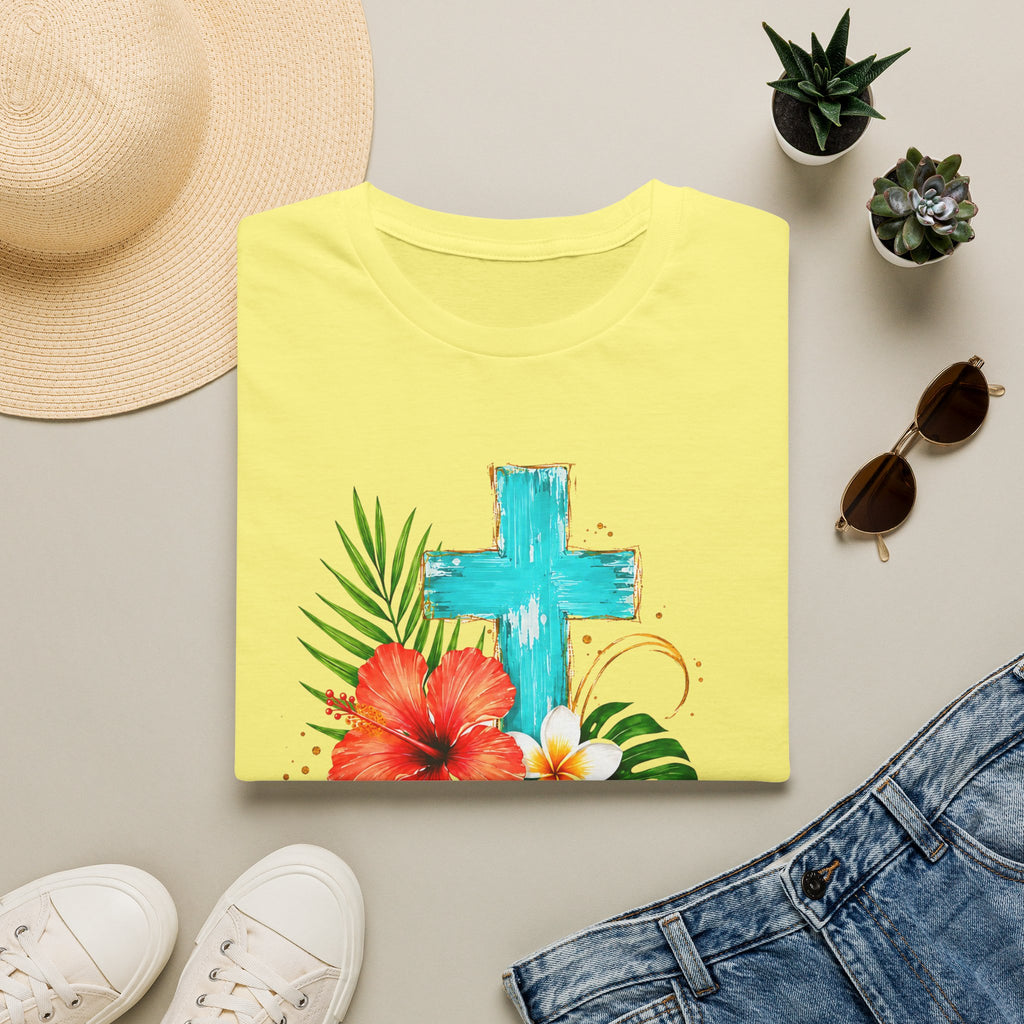 Sunshine & Jesus T-Shirt — Tropical Cross Christian Tee