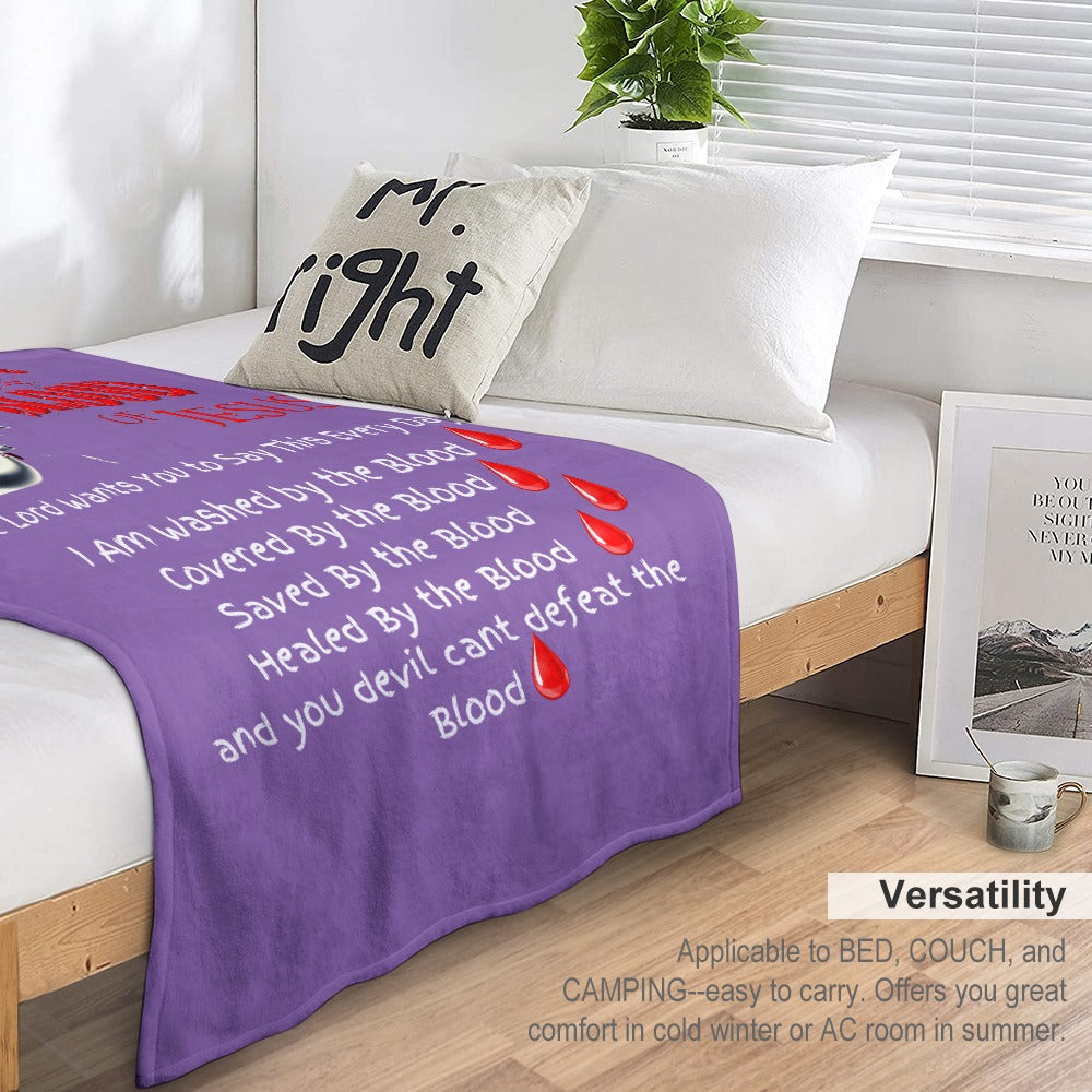 There's Power in the Blood of Jesus Custom super soft blanket Made in USA