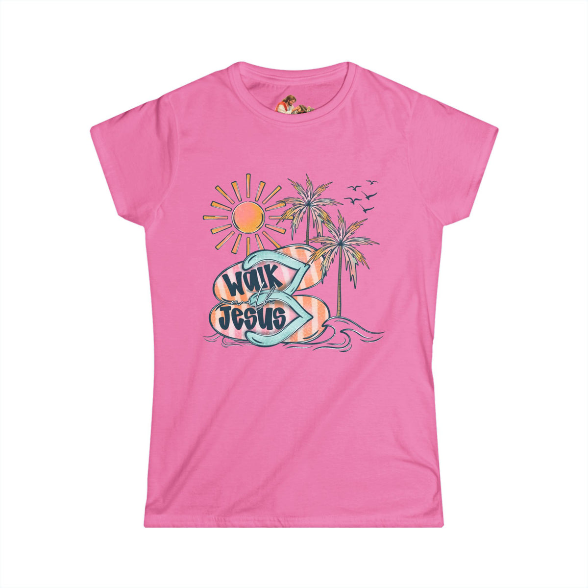 Walk By Faith surf design Tee | Palm Trees, Sun, Beach Vibes