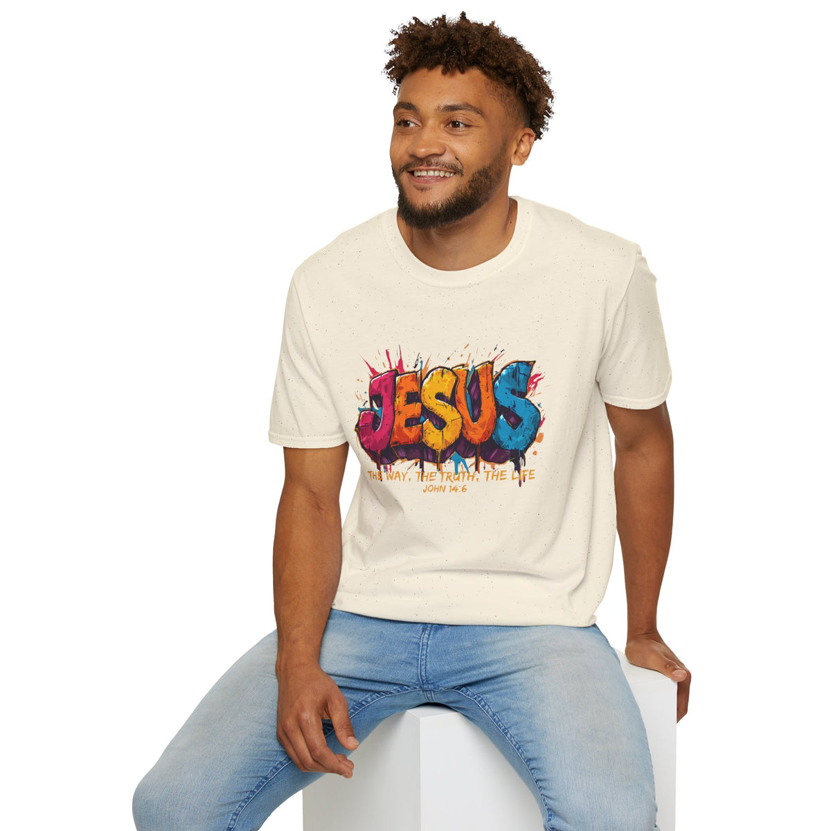 JESUS  Splash T-Shirt | Colorful Street Art Christian Tee