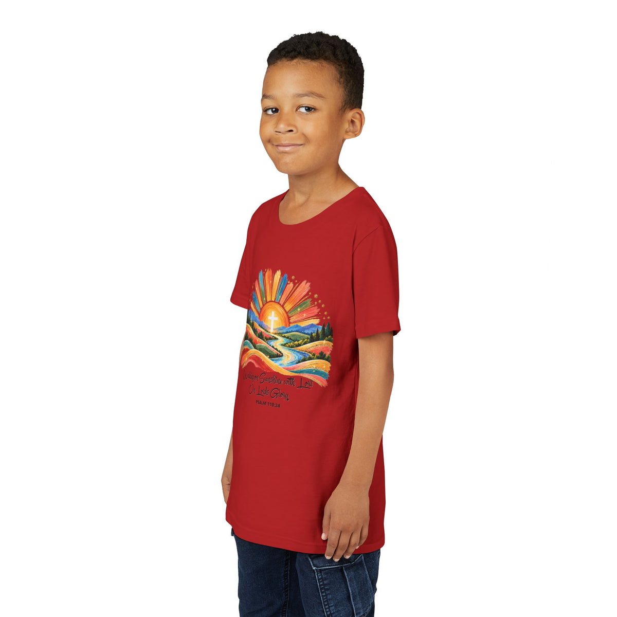Youth Short Sleeve Tee – Walking On Sunshine with Lords Glory Design