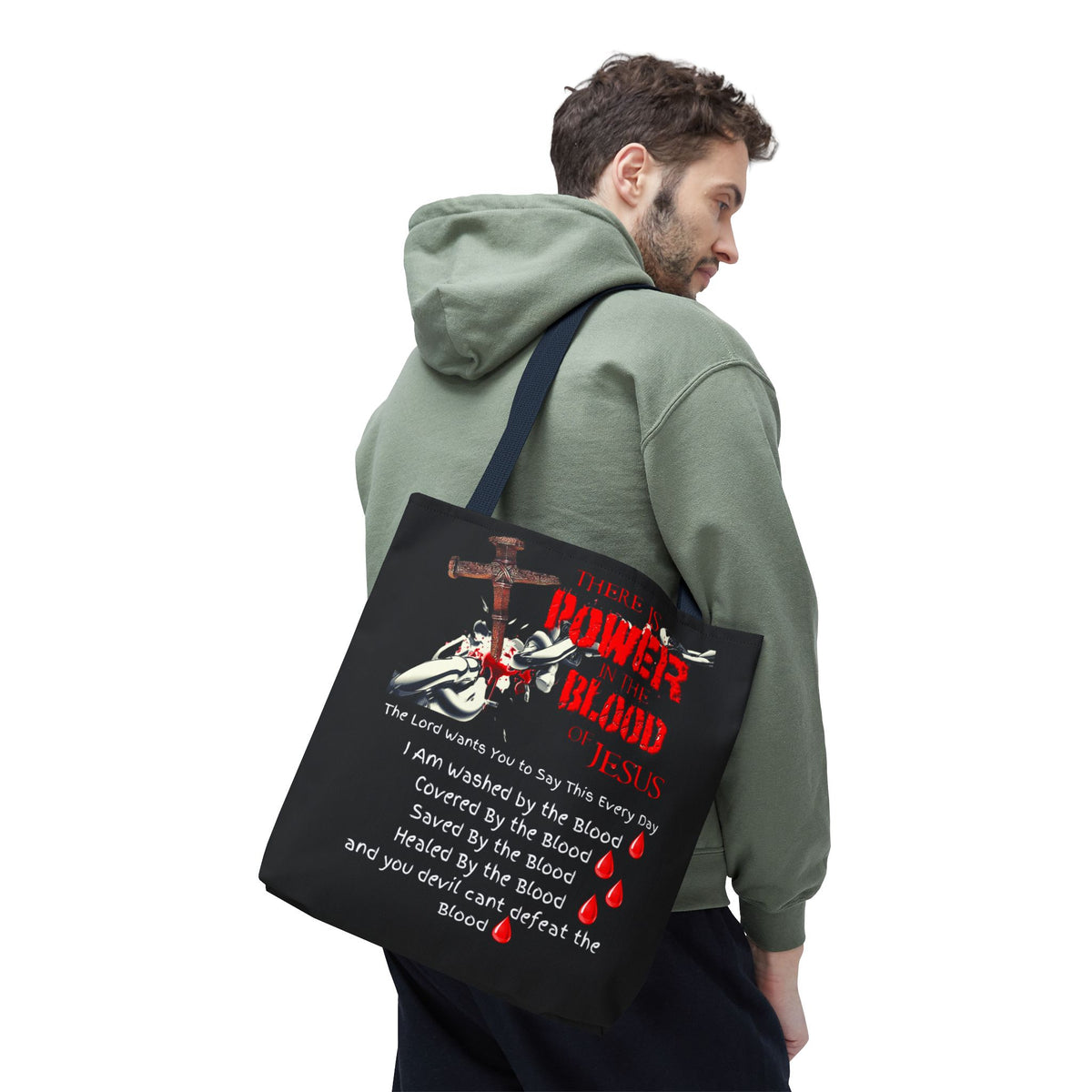 Tote — "The Power of the Blood of Jesus" Inspirational Christian Tote Bag