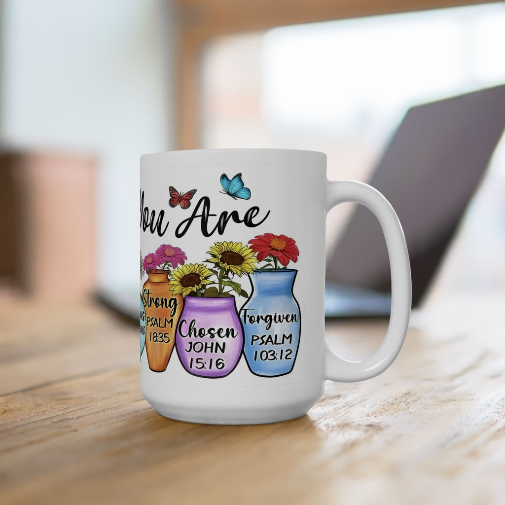 GOD Says You Are - Love Me Floral Bible Verse Ceramic Mug
