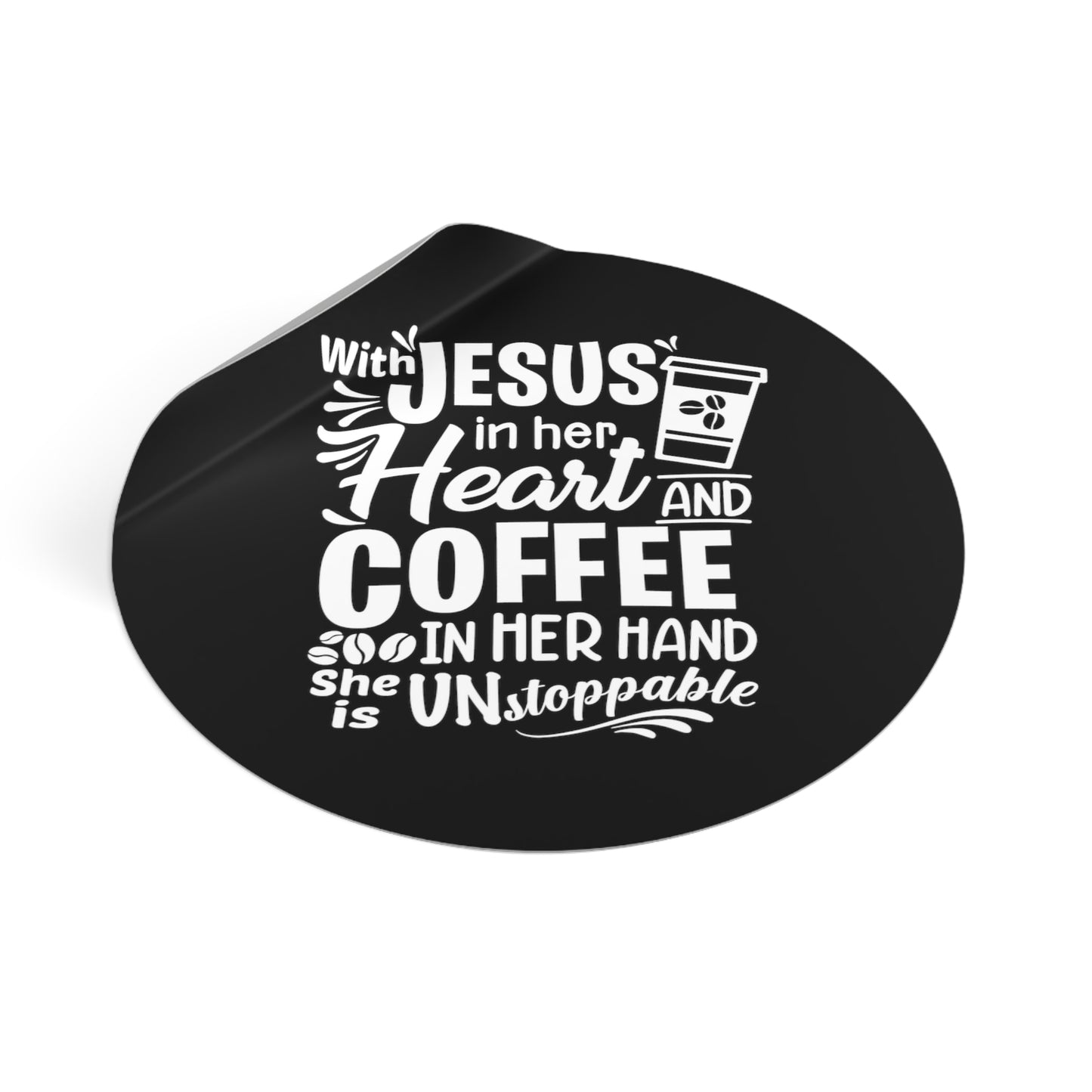 JESUS and Coffee - Round Vinyl Stickers