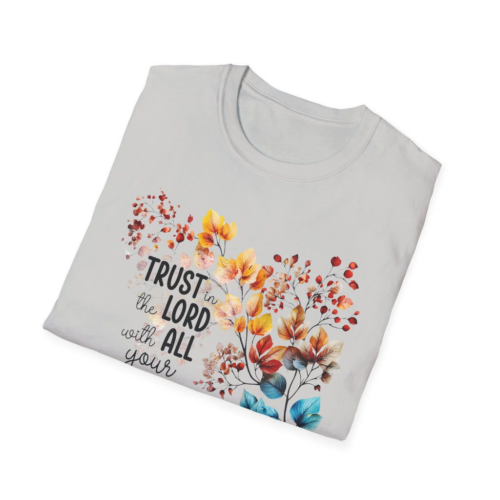 Trust the Lord with All Your Heart T-Shirt | Floral Scripture Design