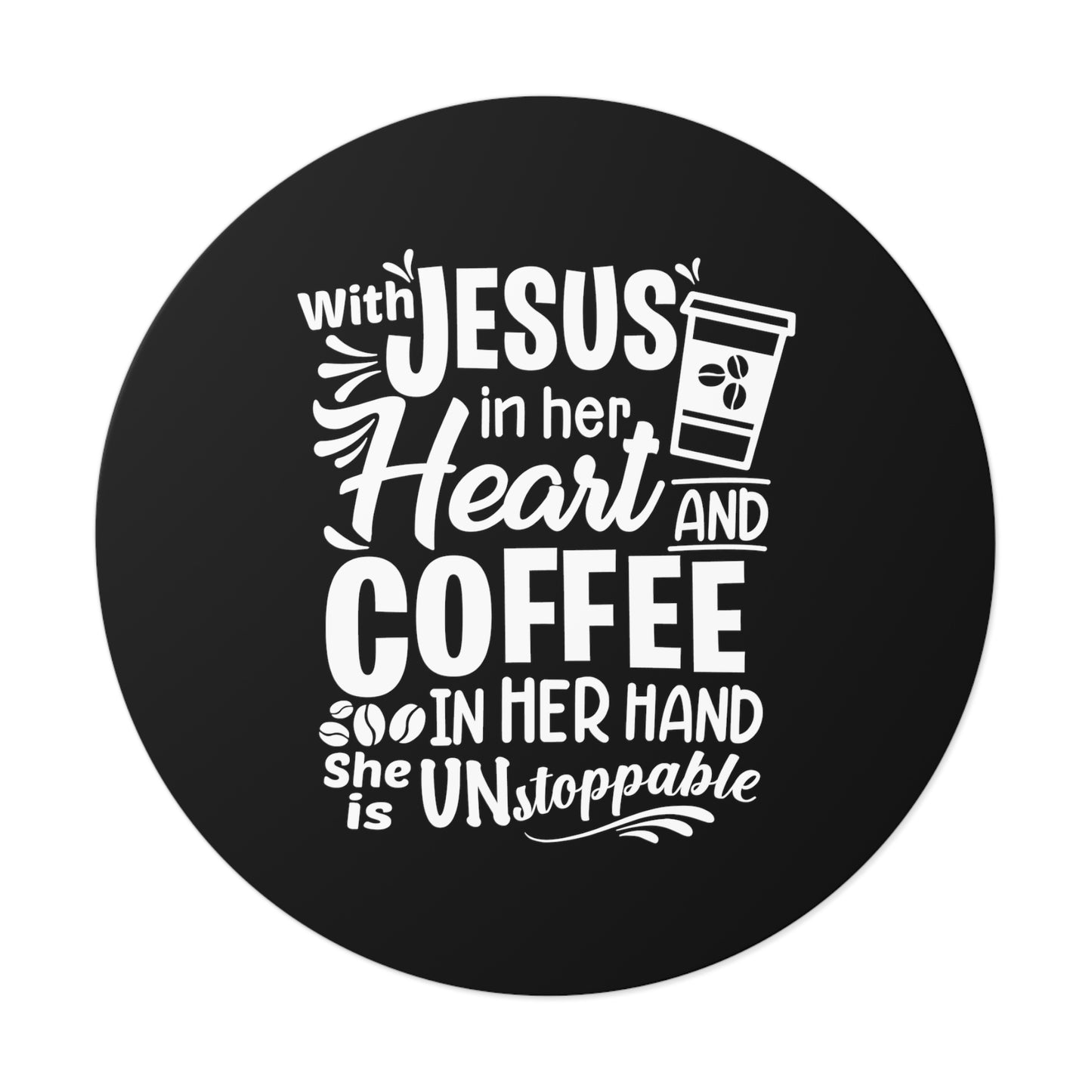 JESUS and Coffee - Round Vinyl Stickers