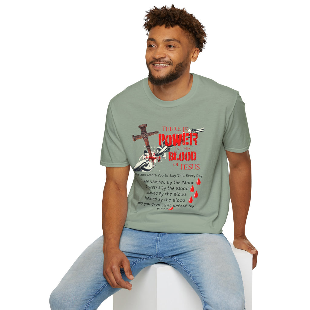 Jesus Blood Cross T-Shirt — "There Is Power In The Blood of Jesus" Christian Tee