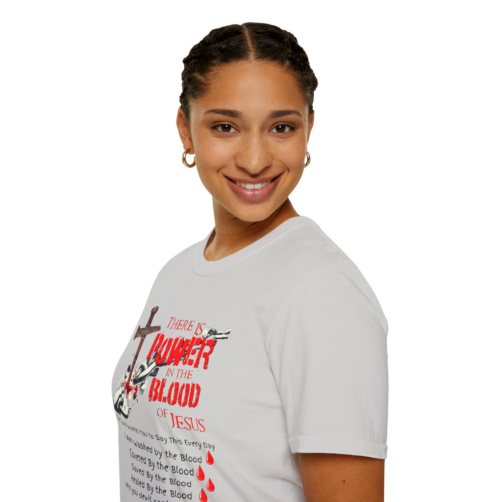 Jesus Blood Cross T-Shirt — "There Is Power In The Blood of Jesus" Christian Tee
