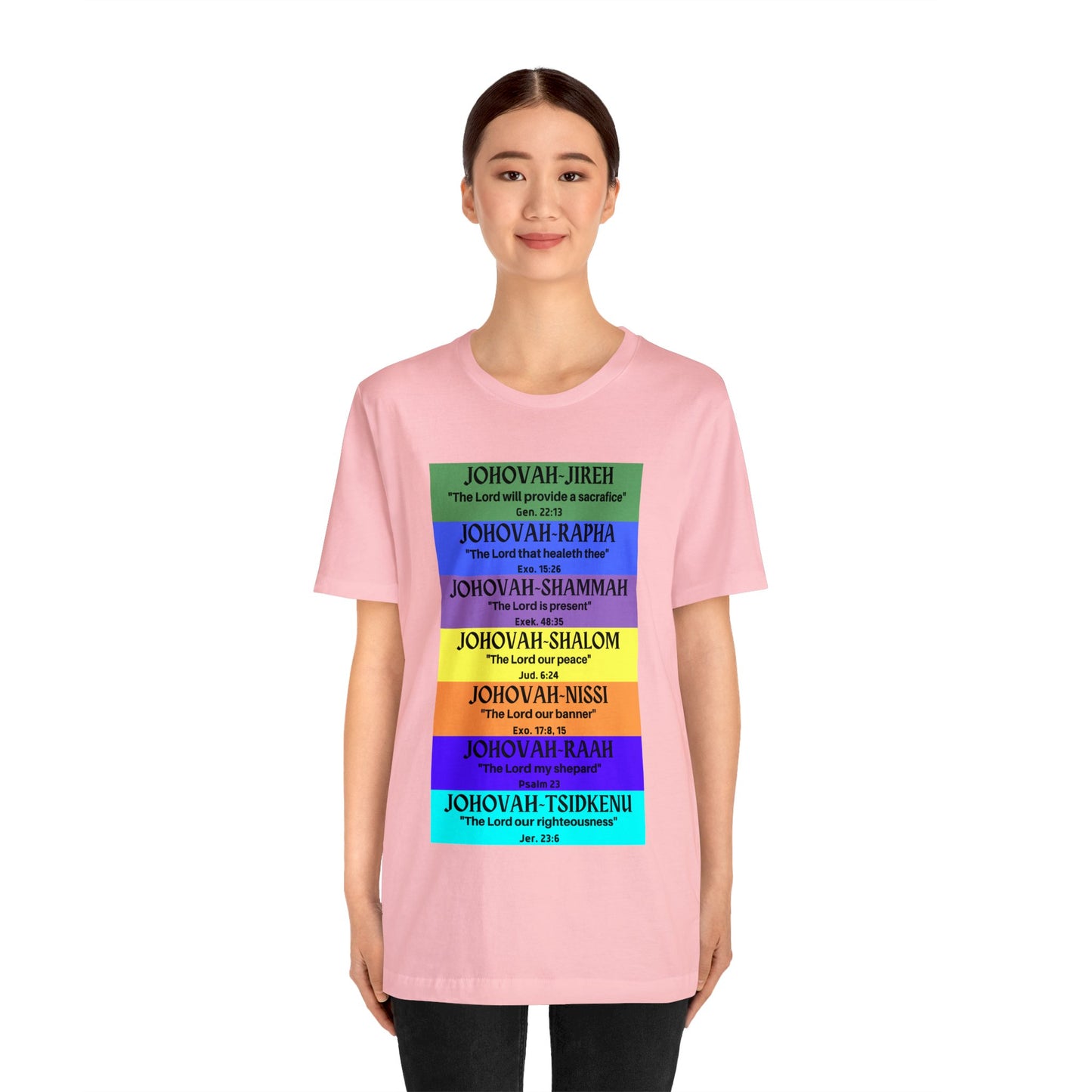 JEHOVAH's  names - Many Colors Unisex Jersey Short Sleeve Tee