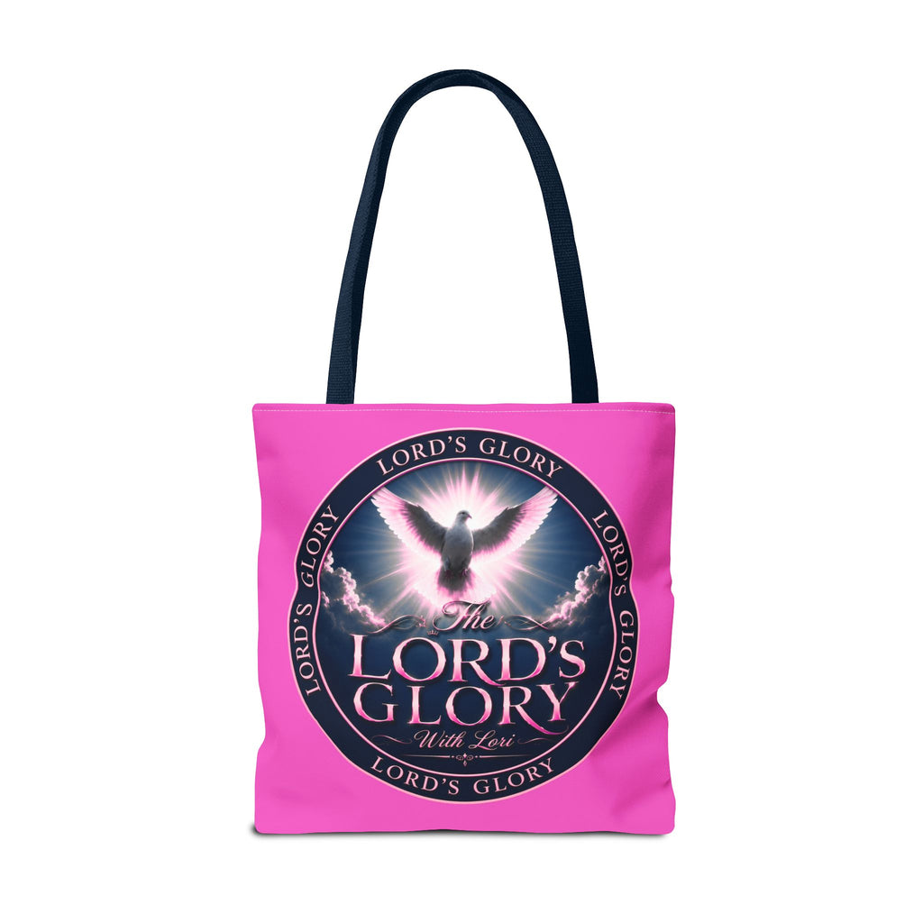 Religious Tote Bag - "The Lord's Glory with Lori" Pink All-Over-Print Christian Tote